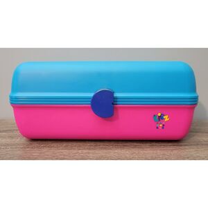 Vintage‎ Kidz Caboodles USA Model 2802 Blue Pink Carrying Case Make Up Storage